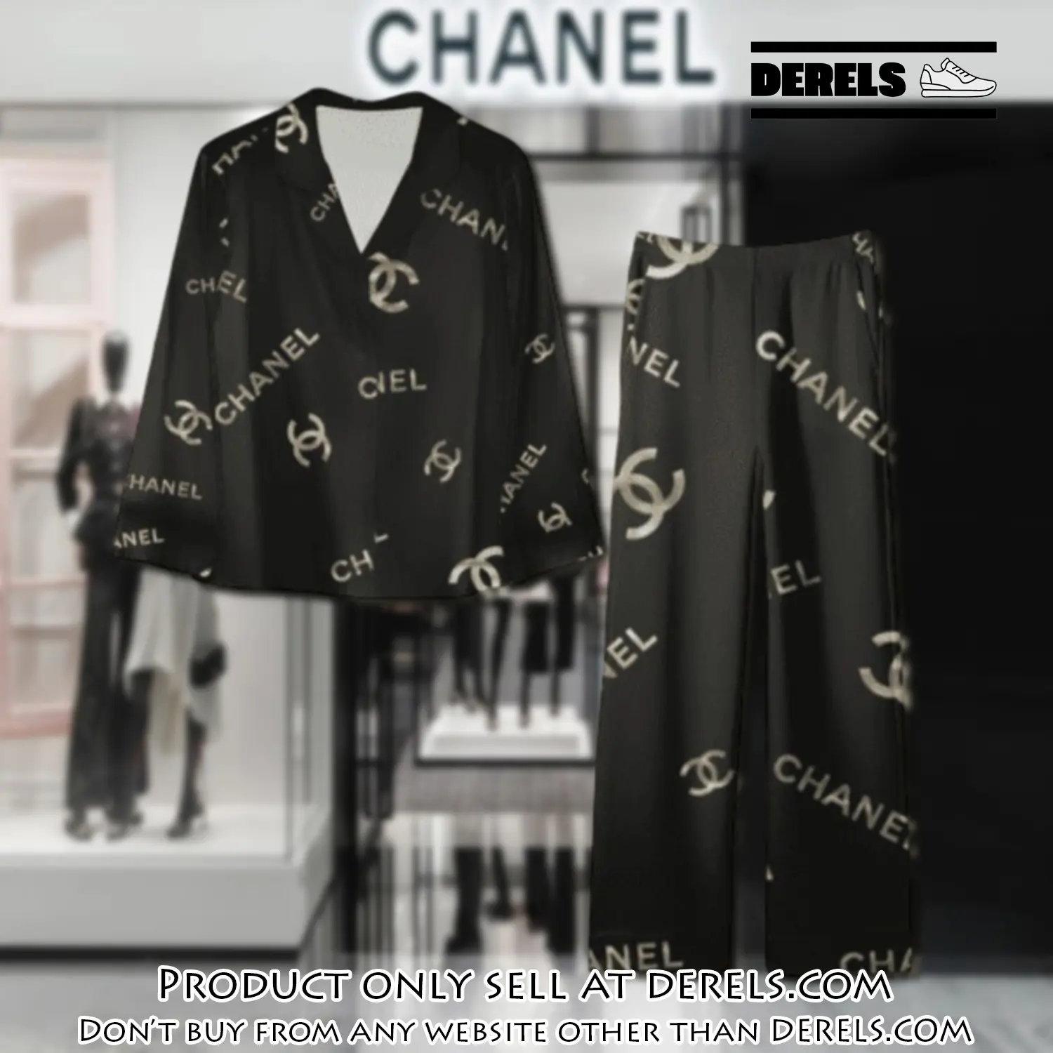 Trending luxury chanel satin pajama set pjs1042 dr3446649